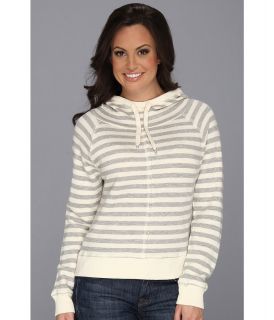 Lucky Brand Striped Pullover Hoodie Womens Sweater (Gray)