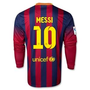 Nike Barcelona 13/14 MESSI LS Home Soccer Jersey