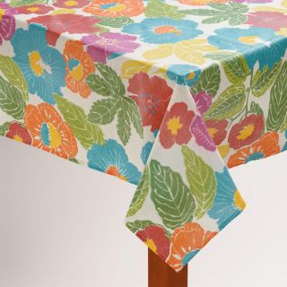Bright Floral Oilcloth Tablecloth   World Market