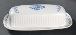 Johnson Brothers Deauville 1/4 Lb Covered Butter, Fine China Dinnerware   Blue &