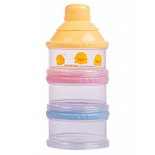 Piyo piyo Non spill Milk Powder Dispenser (Yellow/pink/blue/clearUse the funnel cap to put all the powder in one case without spillingAfter reaching weaning stage cases can be separated for independent use and whole food storage with the separating mid ca