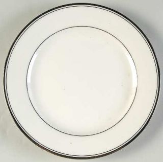 Noritake Champlain Salad Plate, Fine China Dinnerware   Ivory White, Platinum Tr