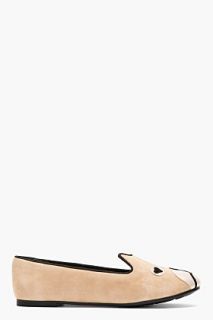 Marc By Marc Jacobs Beige Suede Shorty The Boston Terrier Critters Loafers