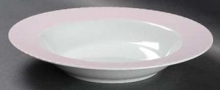 Sasaki China Regency Pink Large Rim Soup Bowl, Fine China Dinnerware   Pink Ribb
