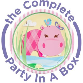 Hippo Pink 1st Birthday Party Packs